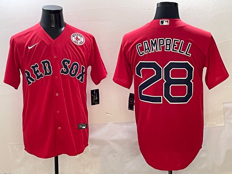 Men Boston Red Sox #28 Campbell Red Game 2025 Nike MLB Jersey style 6->boston red sox->MLB Jersey
